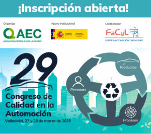 Lee más sobre el artículo Cluster FACYL colabora con el 29º Congreso de Calidad en la Automoción